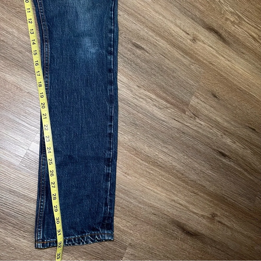 GUSTIN Mens Straight Fit Dark Wash Blue Denim Jeans